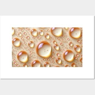 Golden Water Droplets -Macro Posters and Art